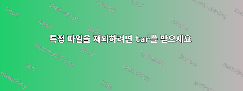 특정 파일을 제외하려면 tar를 받으세요