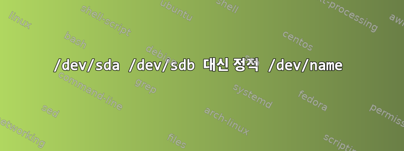 /dev/sda /dev/sdb 대신 정적 /dev/name