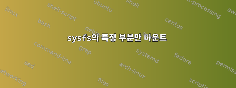 sysfs의 특정 부분만 마운트