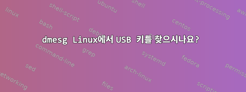 dmesg Linux에서 USB 키를 찾으시나요?