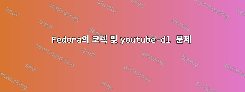 Fedora의 코덱 및 youtube-dl 문제