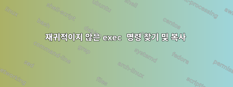 재귀적이지 않은 exec 명령 찾기 및 복사