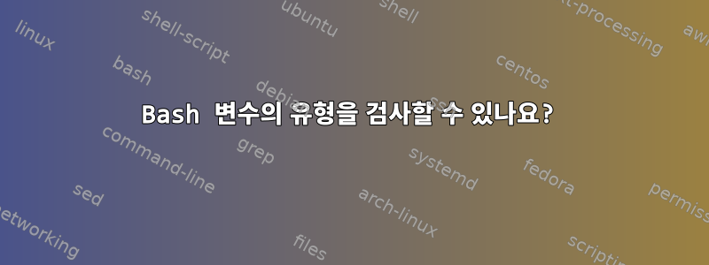 Bash 변수의 유형을 검사할 수 있나요?