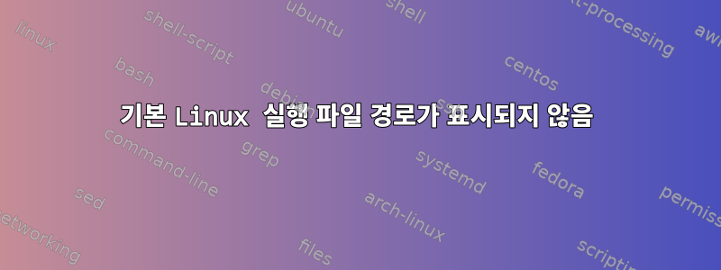 기본 Linux 실행 파일 경로가 표시되지 않음