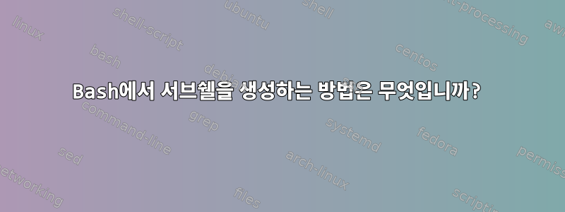 Bash에서 서브쉘을 생성하는 방법은 무엇입니까?