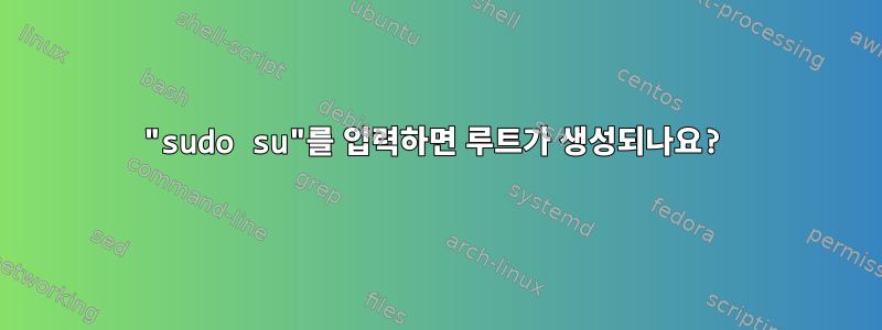 "sudo su"를 입력하면 루트가 생성되나요?