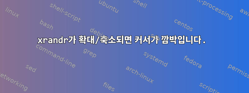 xrandr가 확대/축소되면 커서가 깜박입니다.