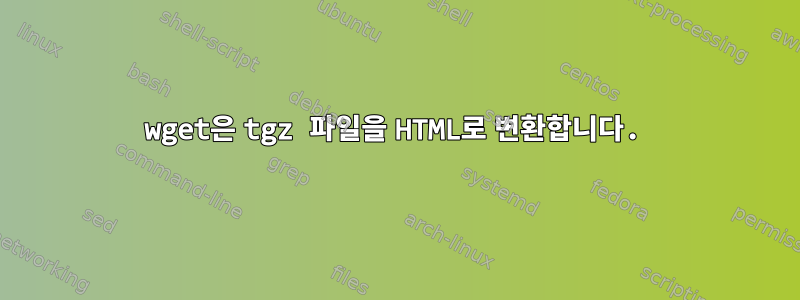 wget은 tgz 파일을 HTML로 변환합니다.