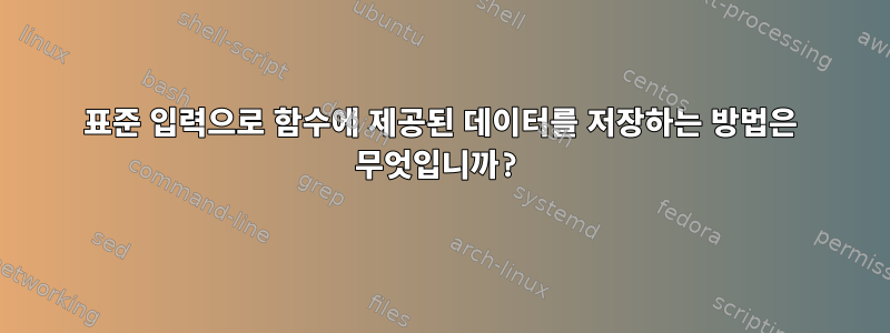 표준 입력으로 함수에 제공된 데이터를 저장하는 방법은 무엇입니까?