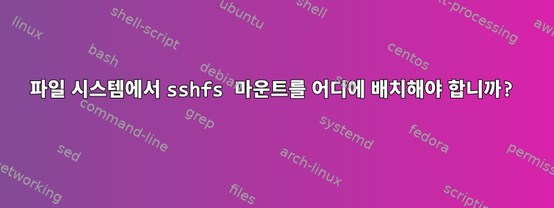 파일 시스템에서 sshfs 마운트를 어디에 배치해야 합니까?