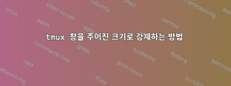 tmux 창을 주어진 크기로 강제하는 방법