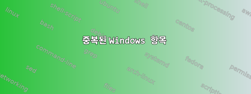 중복된 Windows 항목