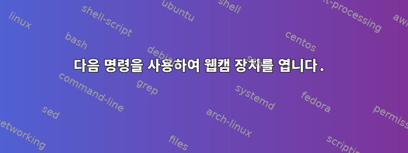 다음 명령을 사용하여 웹캠 장치를 엽니다.