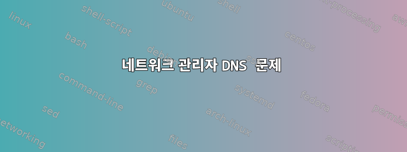 네트워크 관리자 DNS 문제