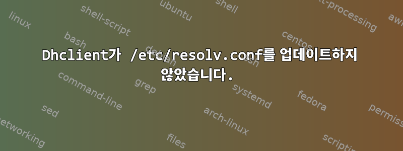 Dhclient가 /etc/resolv.conf를 업데이트하지 않았습니다.