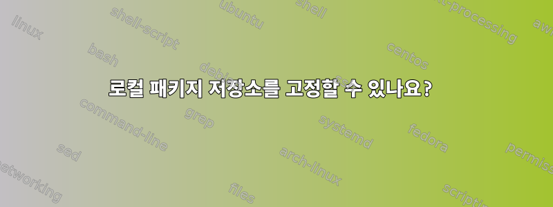 로컬 패키지 저장소를 고정할 수 있나요?