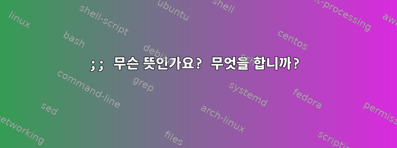 ;; 무슨 뜻인가요? 무엇을 합니까?