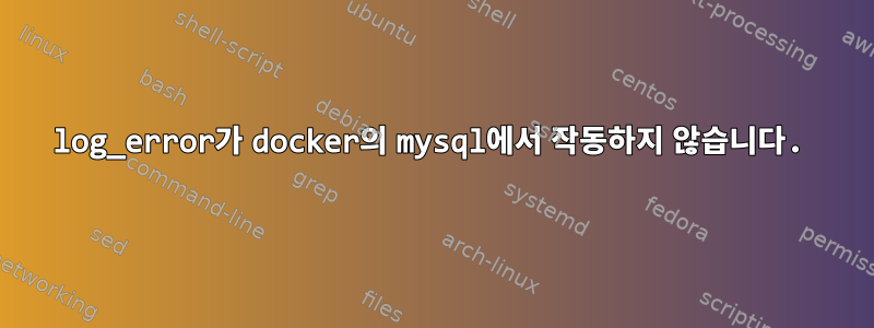 log_error가 docker의 mysql에서 작동하지 않습니다.