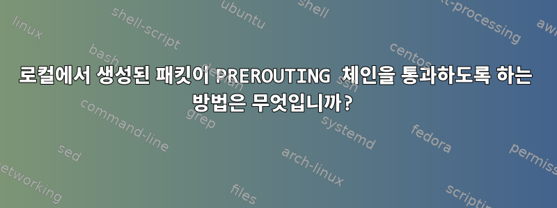 로컬에서 생성된 패킷이 PREROUTING 체인을 통과하도록 하는 방법은 무엇입니까?