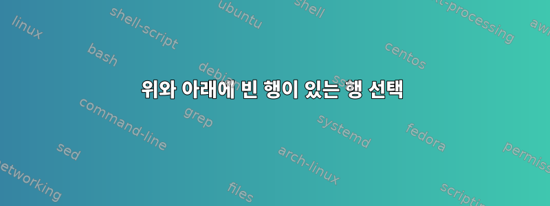 위와 아래에 빈 행이 있는 행 선택