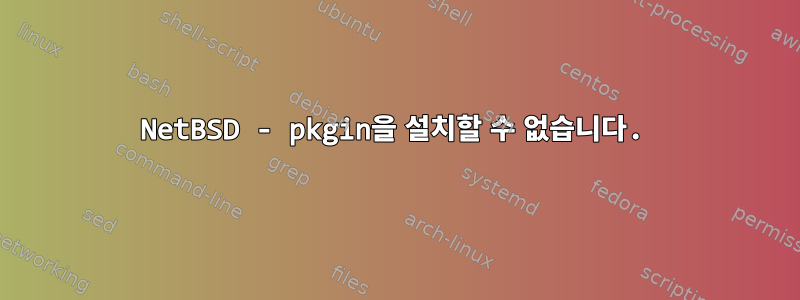 NetBSD - pkgin을 설치할 수 없습니다.