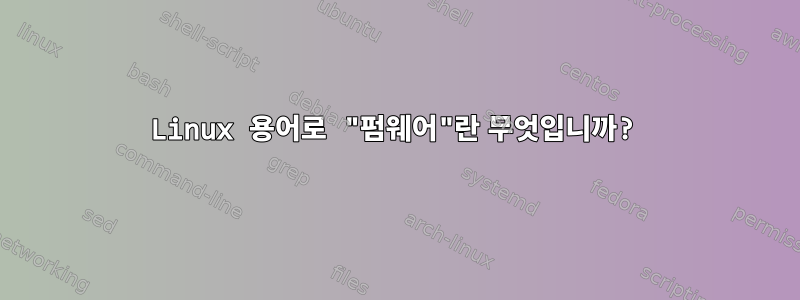 Linux 용어로 "펌웨어"란 무엇입니까?