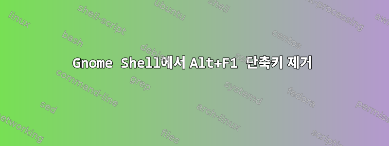 Gnome Shell에서 Alt+F1 단축키 제거