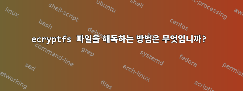 ecryptfs 파일을 해독하는 방법은 무엇입니까?