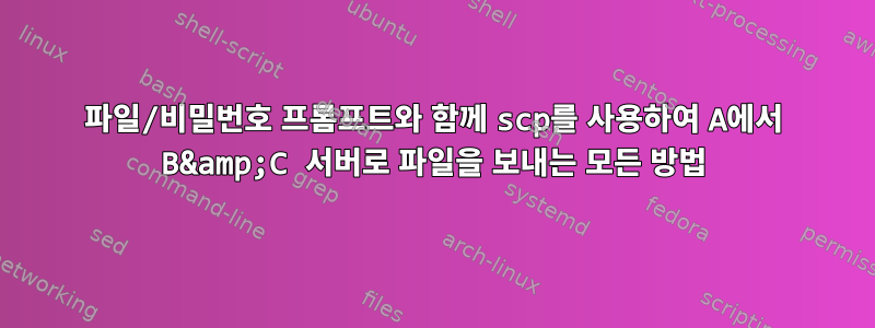 파일/비밀번호 프롬프트와 함께 scp를 사용하여 A에서 B&amp;C 서버로 파일을 보내는 모든 방법