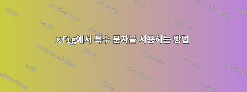 xfig에서 특수 문자를 사용하는 방법