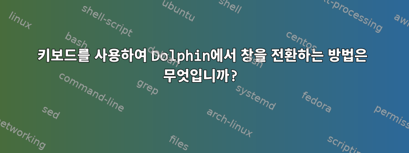 키보드를 사용하여 Dolphin에서 창을 전환하는 방법은 무엇입니까?