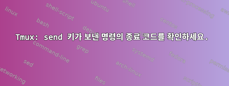 Tmux: send 키가 보낸 명령의 종료 코드를 확인하세요.