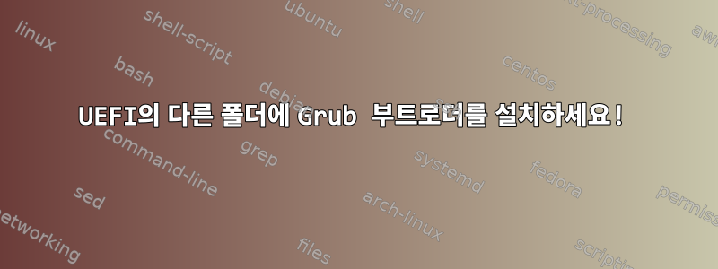 UEFI의 다른 폴더에 Grub 부트로더를 설치하세요!