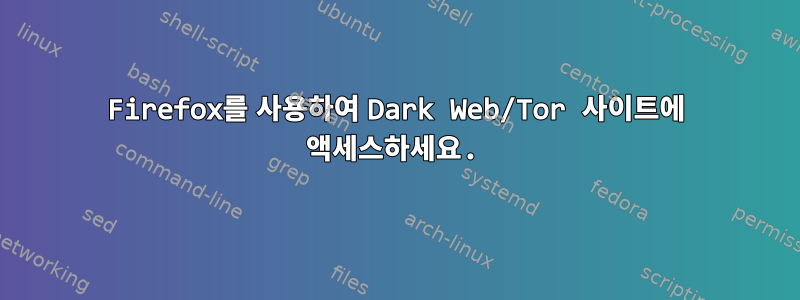 Firefox를 사용하여 Dark Web/Tor 사이트에 액세스하세요.