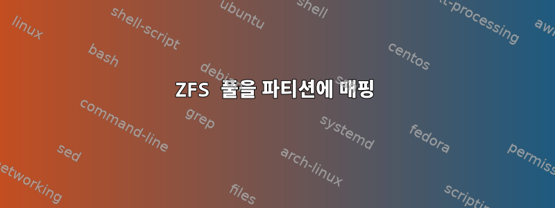 ZFS 풀을 파티션에 매핑