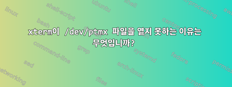 xterm이 /dev/ptmx 파일을 열지 못하는 이유는 무엇입니까?