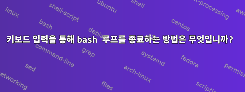 키보드 입력을 통해 bash 루프를 종료하는 방법은 무엇입니까?