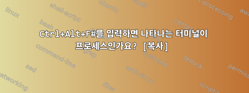 Ctrl+Alt+F#를 입력하면 나타나는 터미널이 프로세스인가요? [복사]