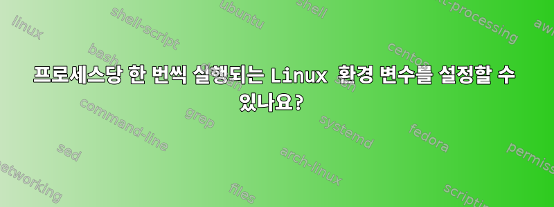 프로세스당 한 번씩 실행되는 Linux 환경 변수를 설정할 수 있나요?