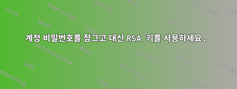 계정 비밀번호를 잠그고 대신 RSA 키를 사용하세요.