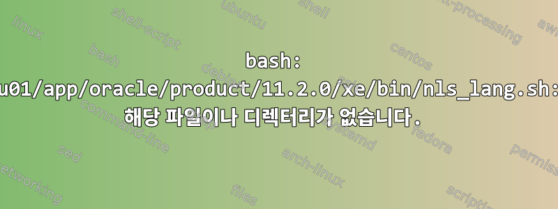 bash: /u01/app/oracle/product/11.2.0/xe/bin/nls_lang.sh: 해당 파일이나 디렉터리가 없습니다.