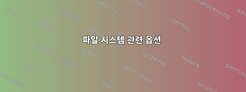 파일 시스템 관련 옵션