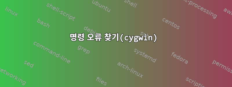 명령 오류 찾기(cygwin)