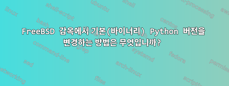 FreeBSD 감옥에서 기본(바이너리) Python 버전을 변경하는 방법은 무엇입니까?