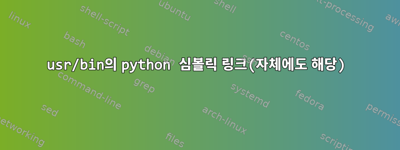 usr/bin의 python 심볼릭 링크(자체에도 해당)