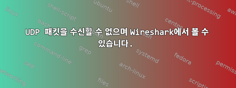 UDP 패킷을 수신할 수 없으며 Wireshark에서 볼 수 있습니다.