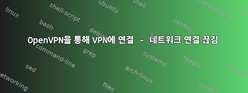 OpenVPN을 통해 VPN에 연결 - 네트워크 연결 끊김