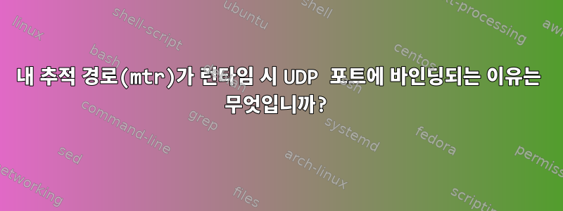 내 추적 경로(mtr)가 런타임 시 UDP 포트에 바인딩되는 이유는 무엇입니까?