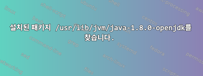 설치된 패키지 /usr/lib/jvm/java-1.8.0-openjdk를 찾습니다.