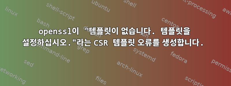 openssl이 "템플릿이 없습니다. 템플릿을 설정하십시오."라는 CSR 템플릿 오류를 생성합니다.